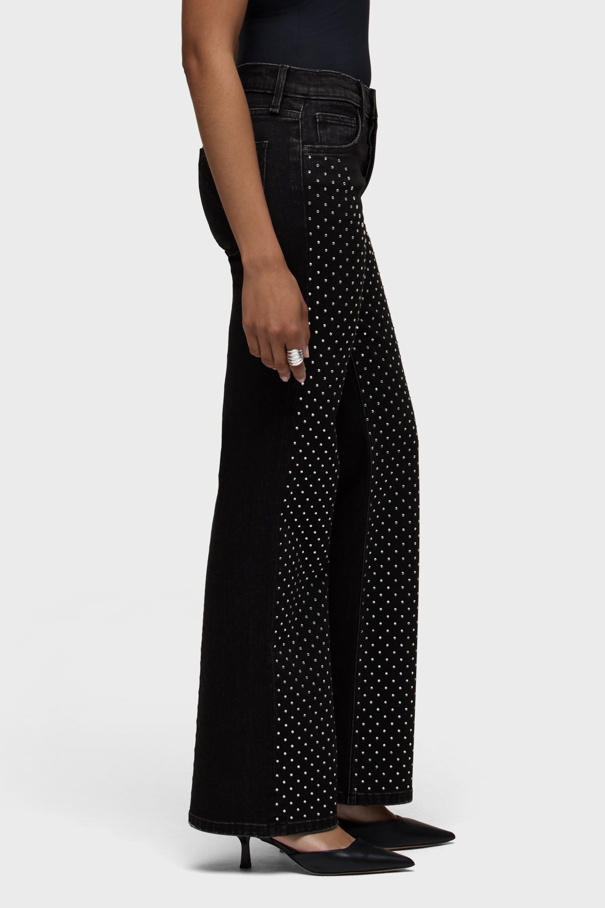 Hudson Rosie High-Rise Wide Leg w/Embellishment in Rodeo Bling — side