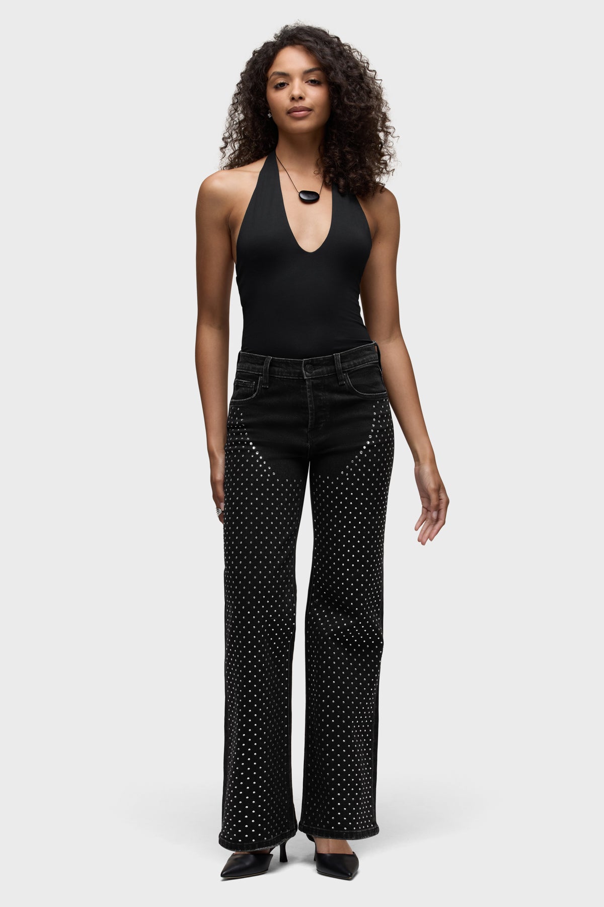 Hudson Rosie High-Rise Wide Leg w/Embellishment in Rodeo Bling — full model