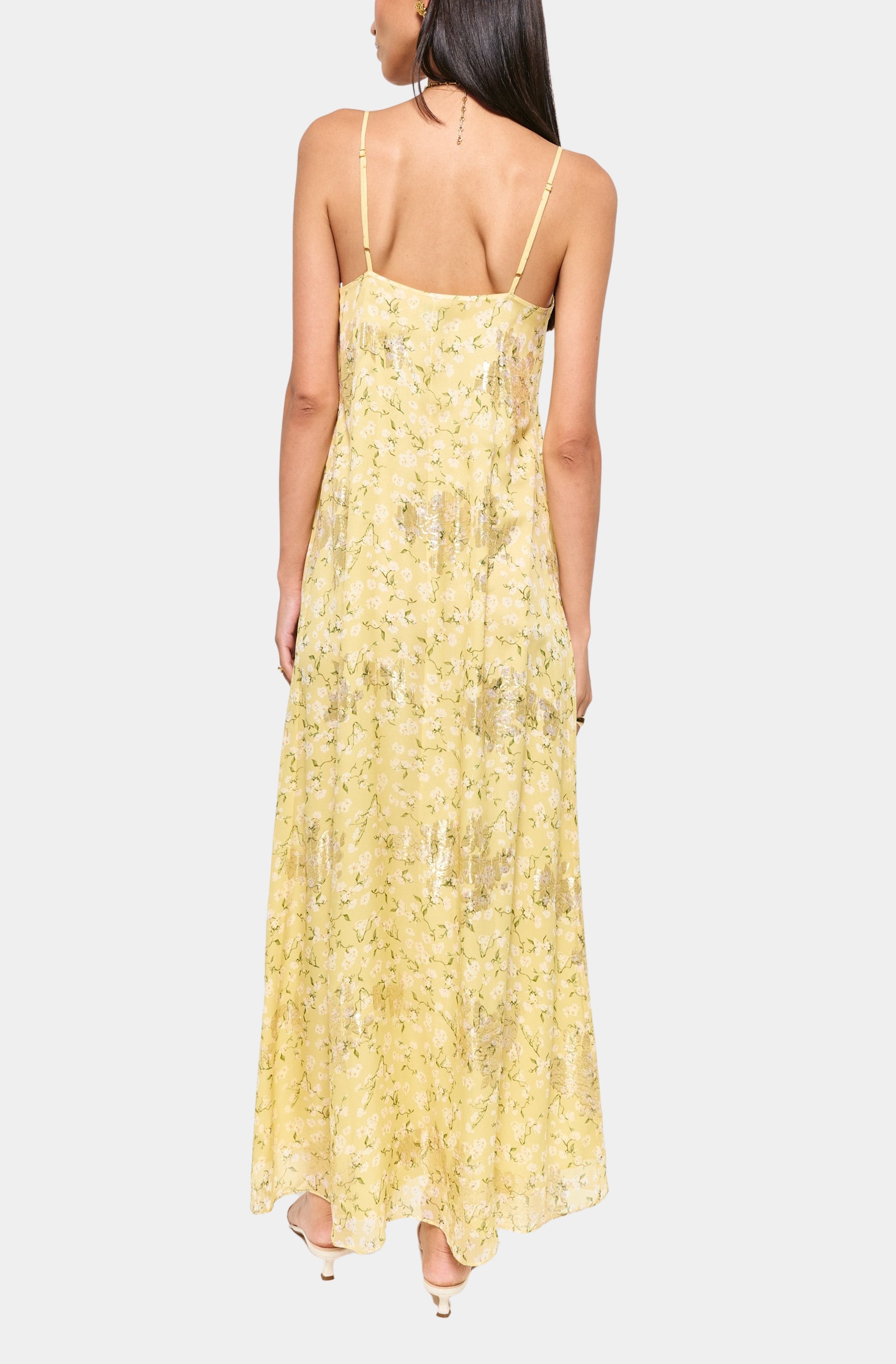 Luz Metallic Chiffon Dress