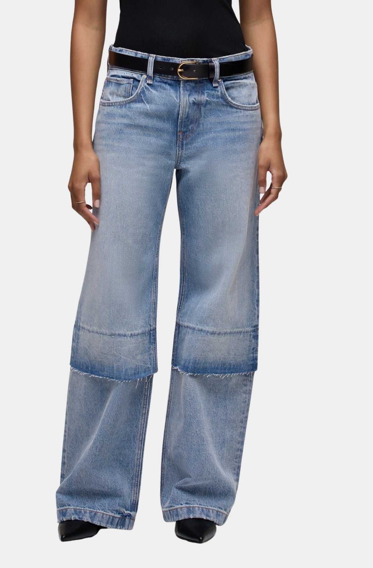 Rylee Loose Straight Layered Pant in London Bridge