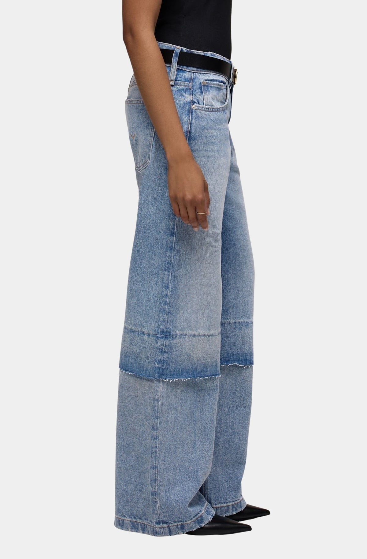 Rylee Loose Straight Layered Pant in London Bridge