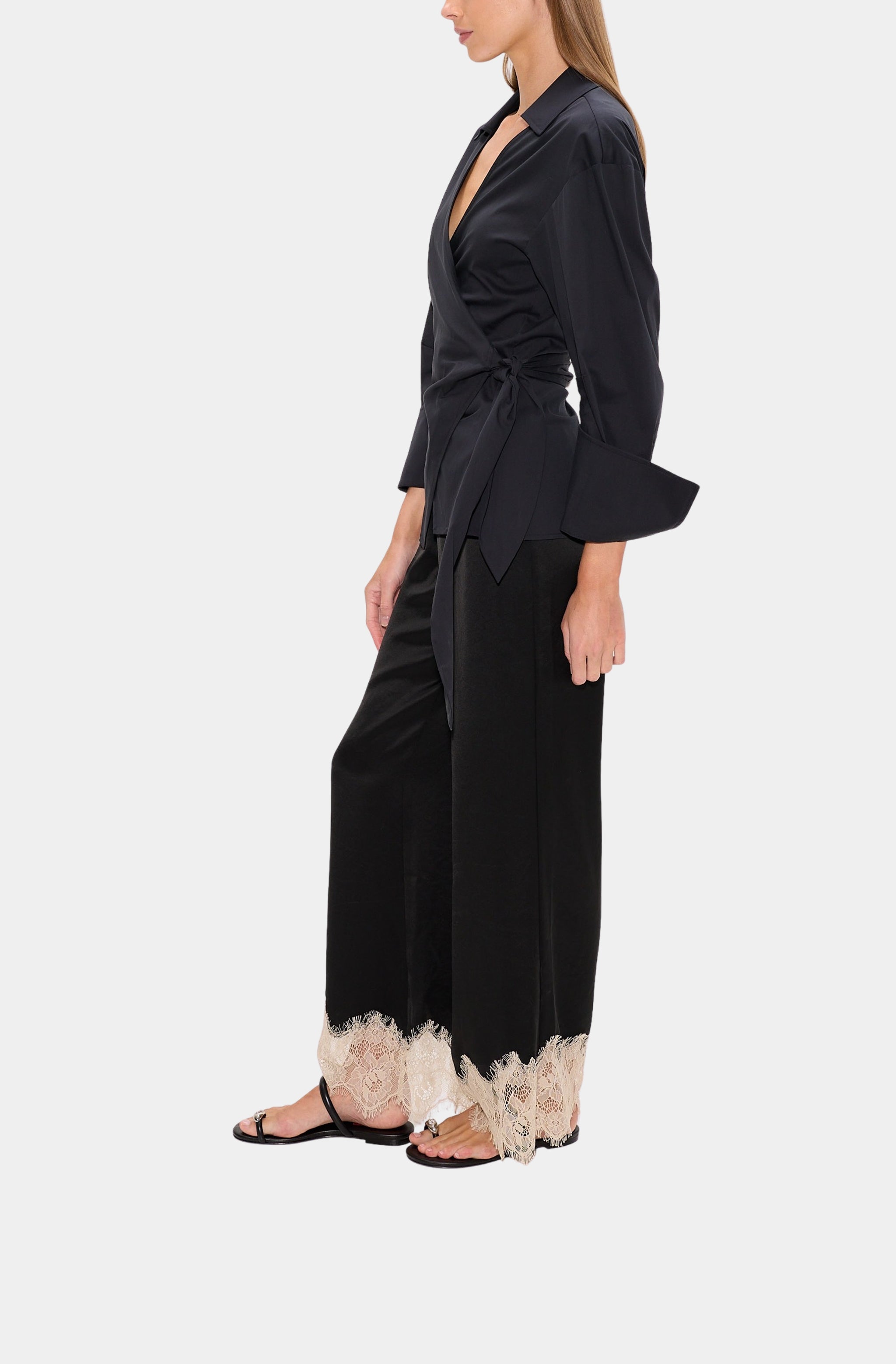 Anya Poplin Wrap Top