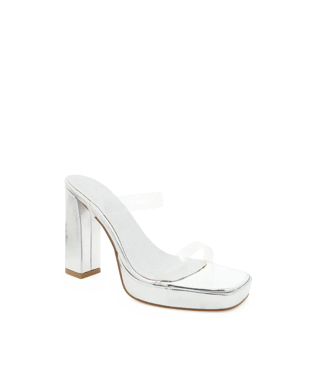 Tamira Heel in Silver Clear