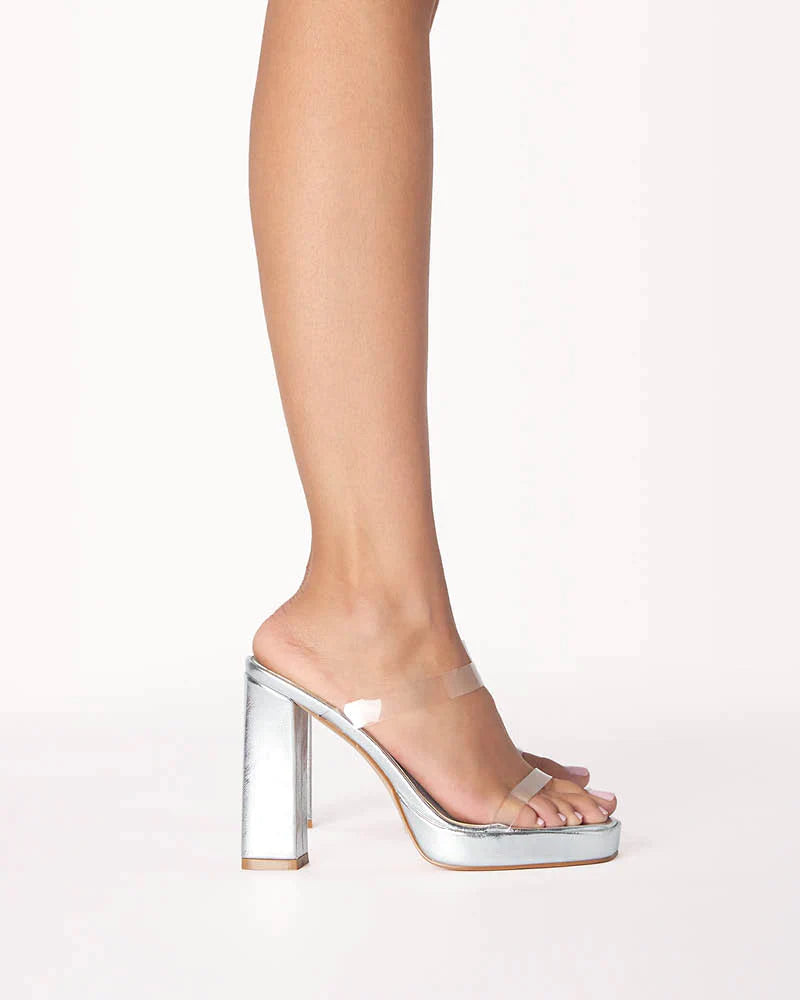 Tamira Heel in Silver Clear