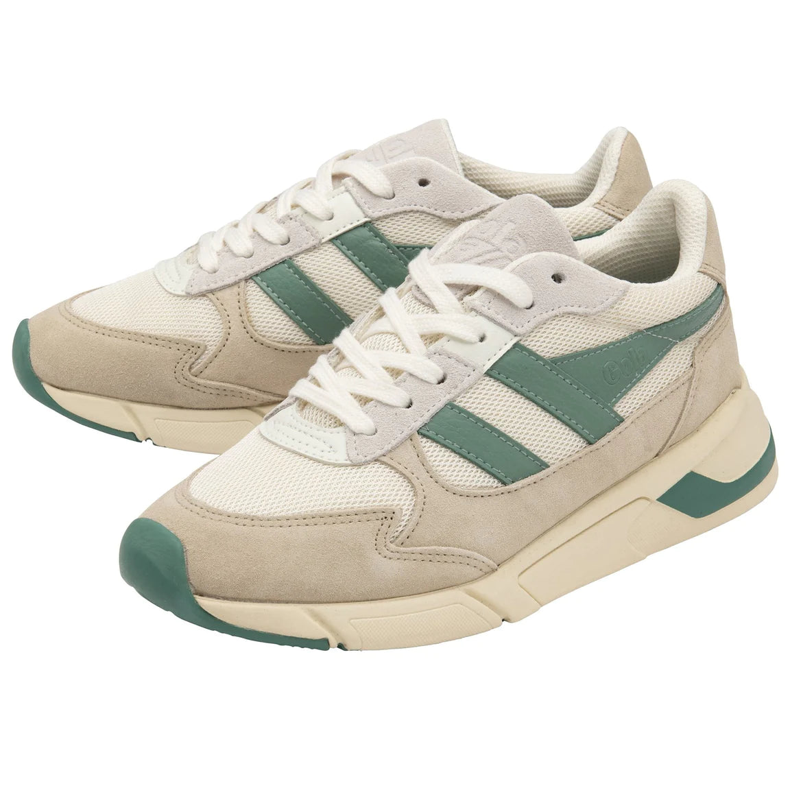 Gola Tempest Sneakers in White/Wheat/Green