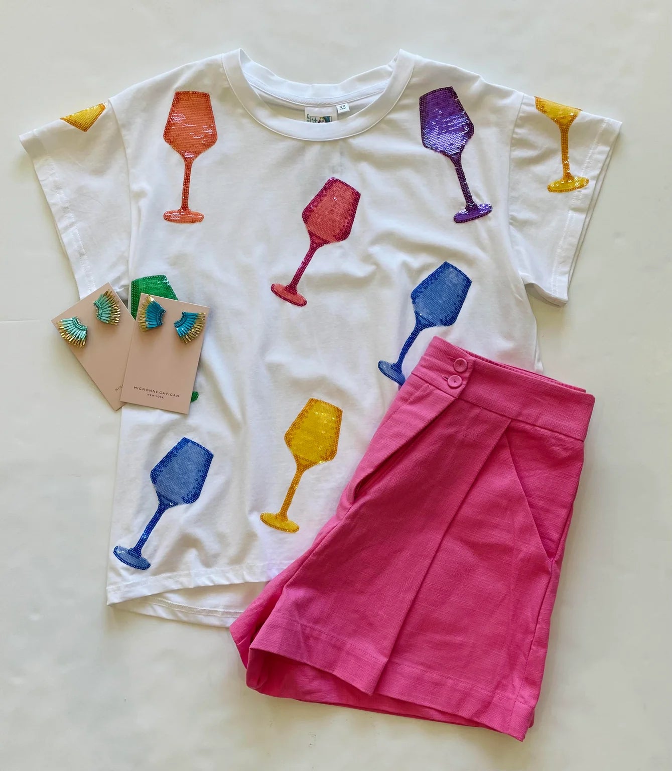 White Multi Wine Glass Tee